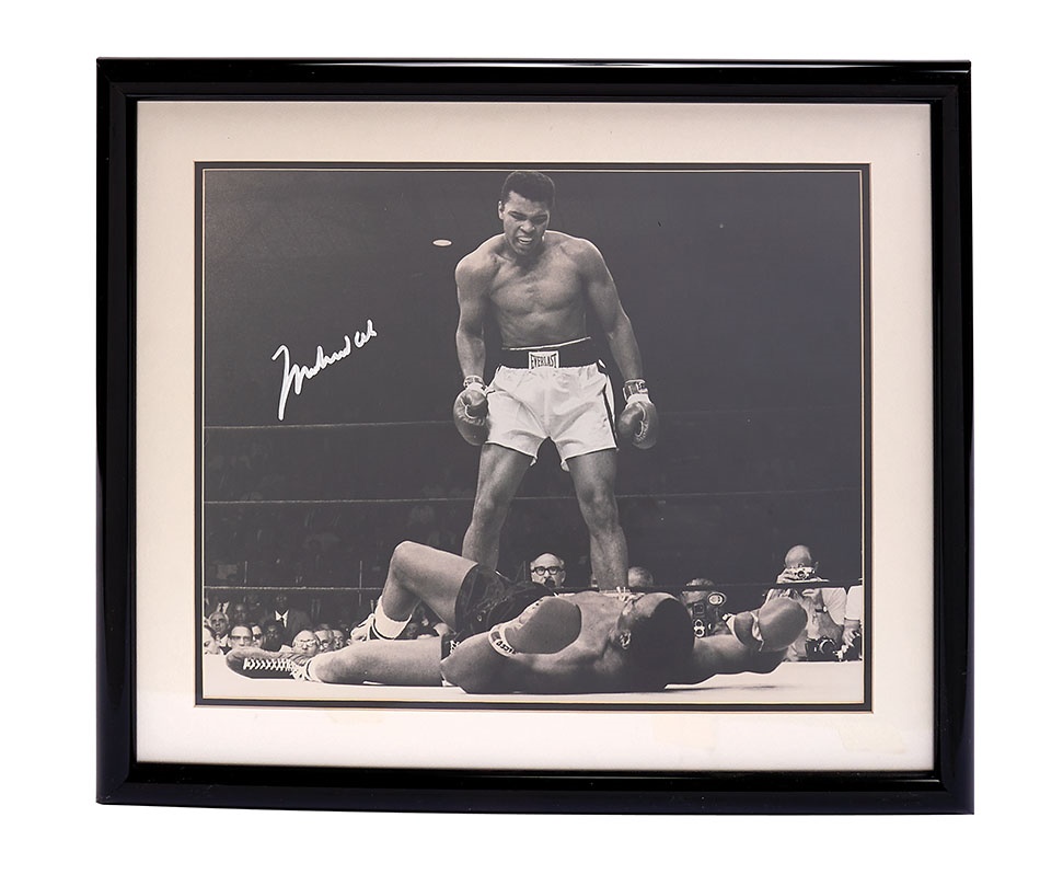 - Muhammad Ali Standing Over Sonny Liston Signed 16x20