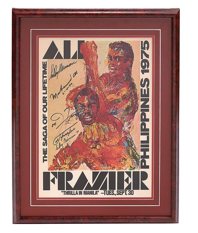 - Muhammad Ali, Joe Frazier and LeRoy Neiman Signed Poster