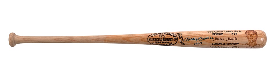 - Mickey Mantle Upper Deck Signed Bat with "No. 7" Inscription
