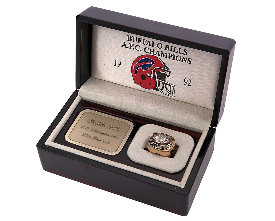 - 1992 Buffalo Bills AFC Champions Ring & Presentation Box