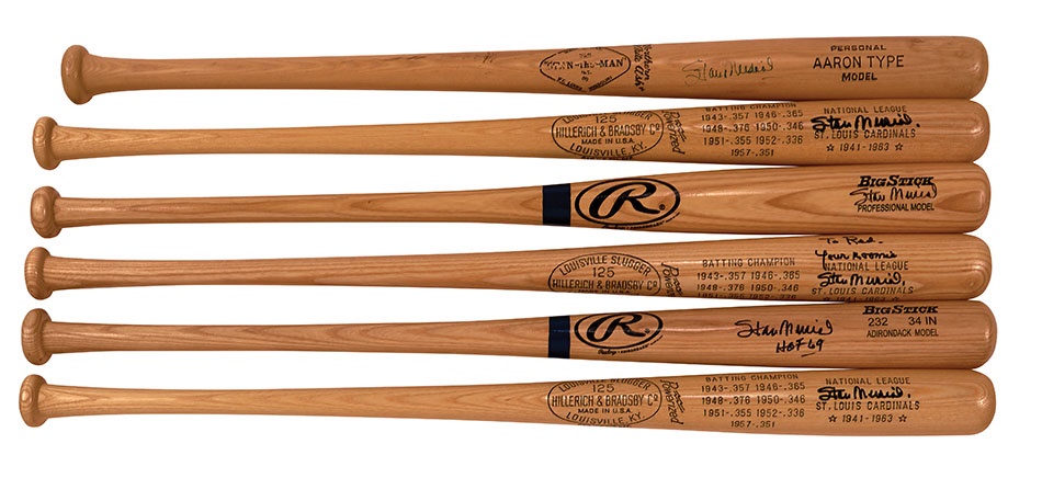 - Stan Musial Signed Bats (6)