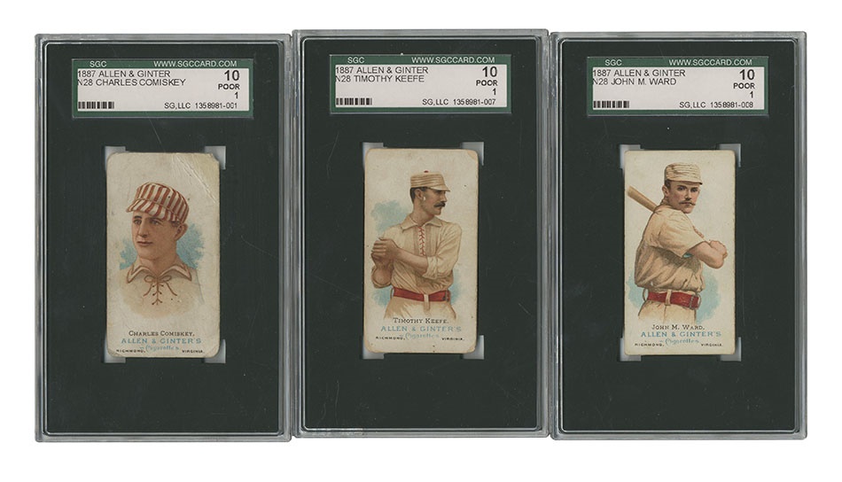 - 1887 N28 Allen & Ginter Group Including Comiskey, Keefe, & Ward (3)
