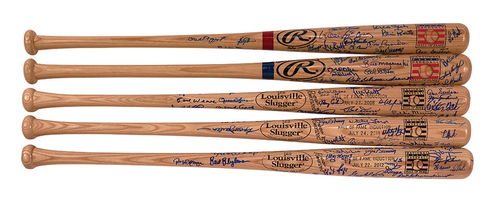 Red Schoendienst Collection Part II - Collection of Signed Hall of Fame Bats (5)