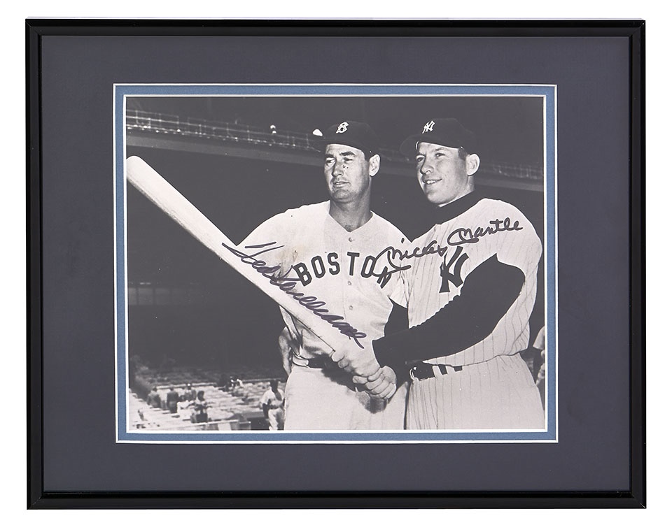 - Mickey Mantle and Ted Williams Signed 8x10
