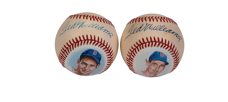 - Ted Williams Signed Portrait Balls By Joleen Jessie (2)