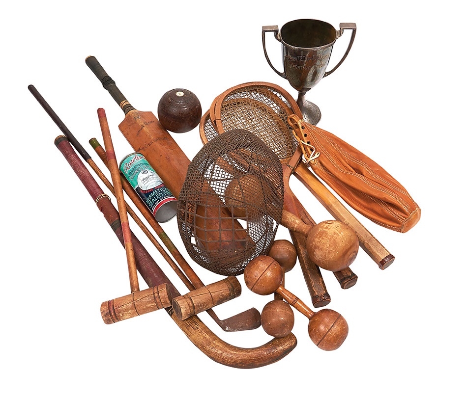 - Vintage Sports Equipment Collection of 40