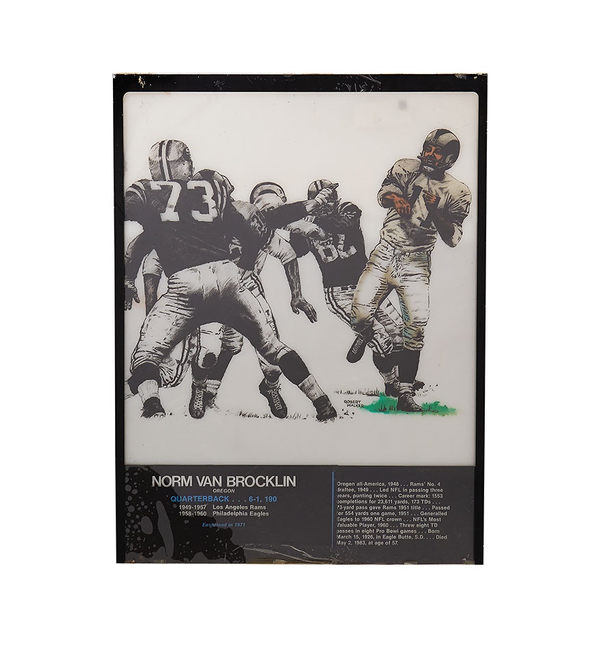 - Norm Van Brocklin Football Hall of Fame Plaque