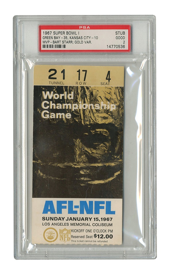 - 1967 Super Bowl I Ticket Stub