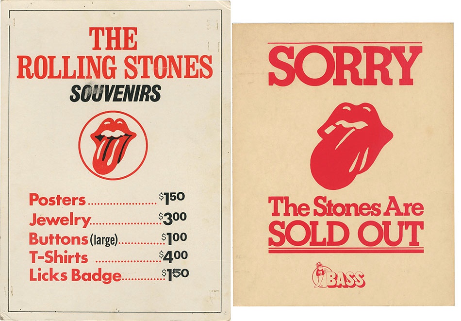 - 1972 & 1975 Rolling Stones Heavy Cardboard Concert Posters (2)