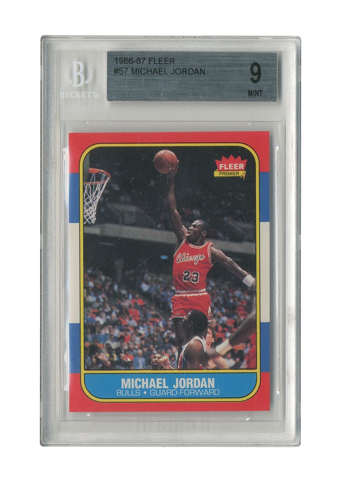 - 1986 Fleer Basketball Michael Jordan Rookie Beckett 9 MINT