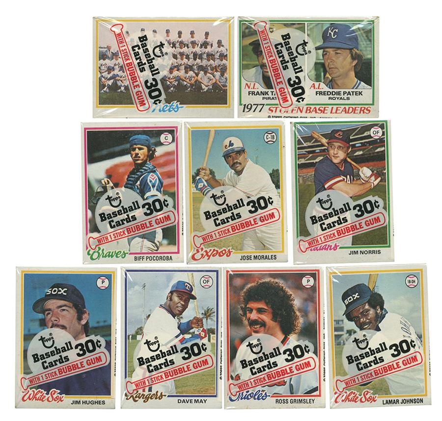 - 1978 Topps Baseball Unopened Collection of Cello Packs (9)