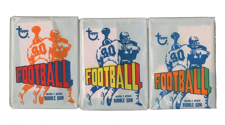 - 1972 Topps Football Unopened Wax Pack Collection (3)
