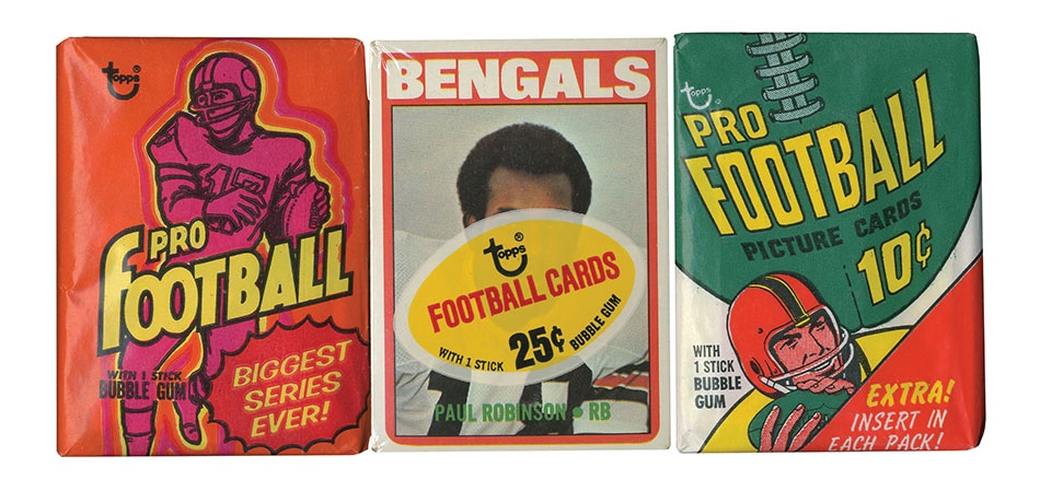 - 1970-1973 Topps Football Unopened Pack Collection (3)