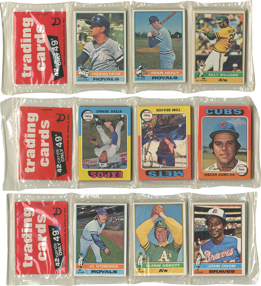 - 1975 & 1976 Topps Baseball Unopened Rack Packs (3)