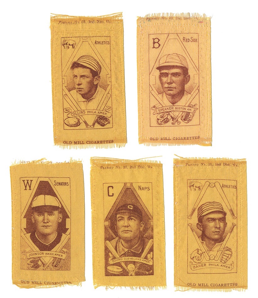 - 1911 S74 Silks HOF Collection Including Johnson, Young, & Speaker (5)