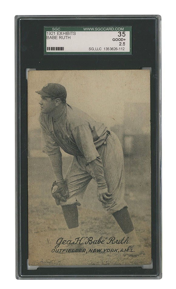 - 1921 Exhibit Card Babe Ruth SGC 35 Good+ 2.5