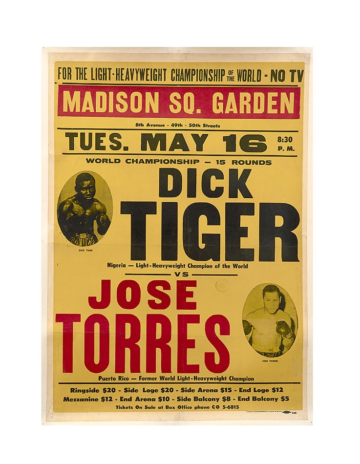 Muhammad Ali & Boxing - Dick Tiger vs. Jose Torres Madison Square Garden On-Site Poster