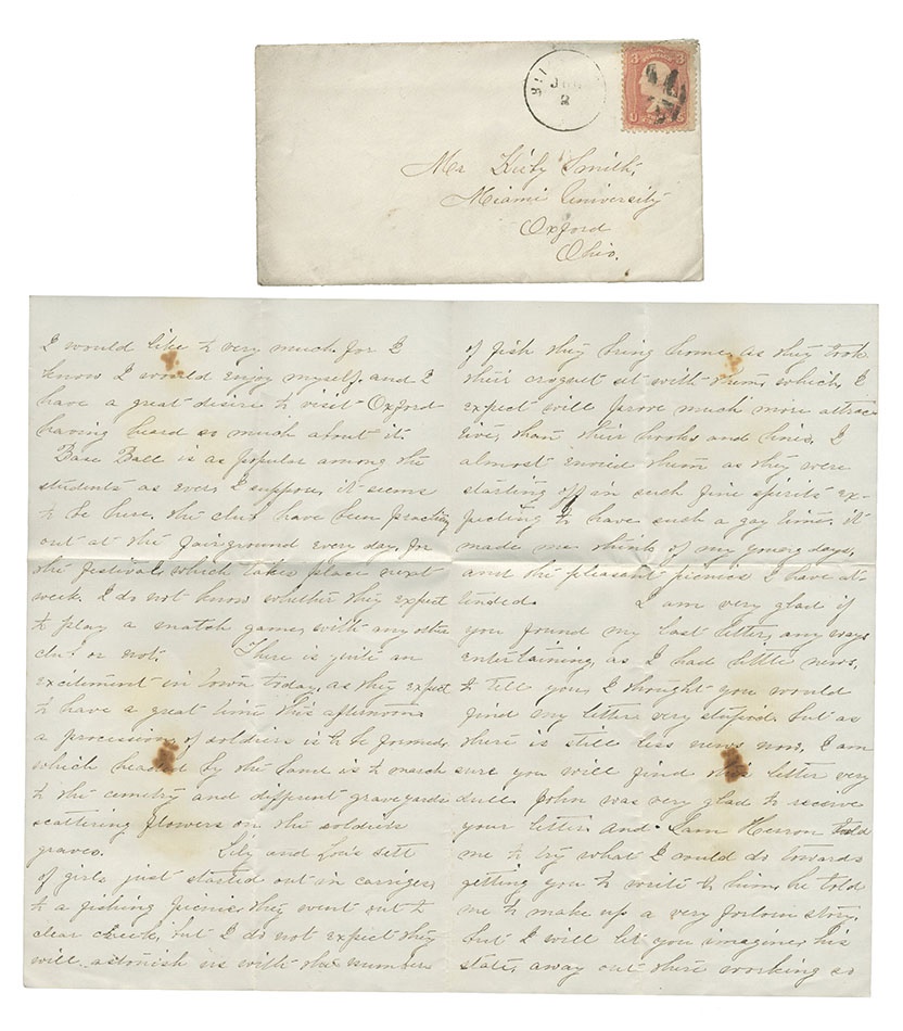 19th Century - 1860s Civil War-Related Base Ball Letter