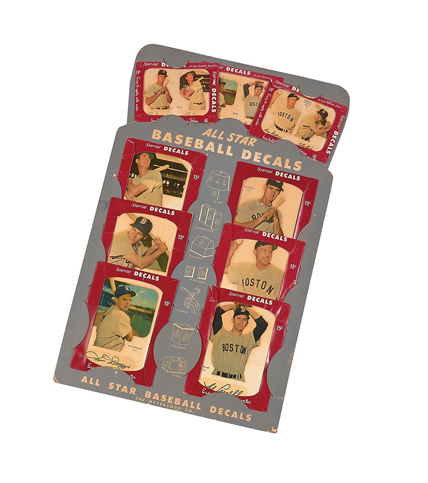 - 1952 Boston Red Sox Star-Cal Decals On Original Display Card