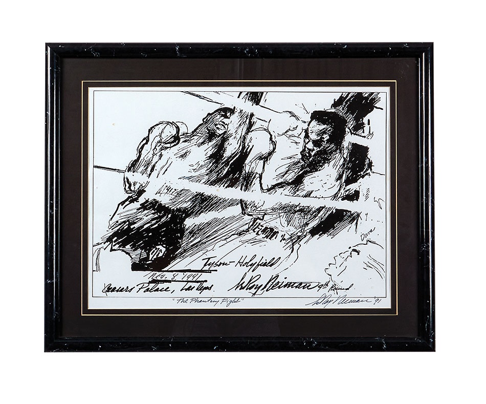 - Mike Tyson vs. Spinks & Holyfield Prints Signed By LeRoy Neiman (2)