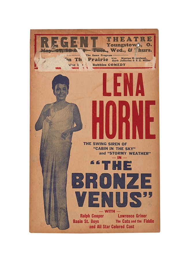 - 1943 Lena Horne "The Bronze Venus" Cardboard Poster