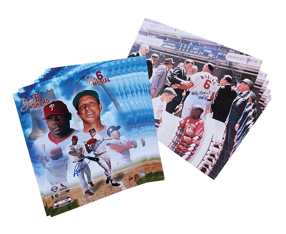 Baseball Autographs - Stan Musial Signed 16' x 20" Photographs including with JFK (16)
