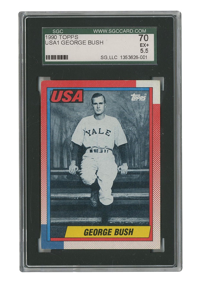 - 1990 Topps George Bush USA1 SGC 70 EX+ 5.5