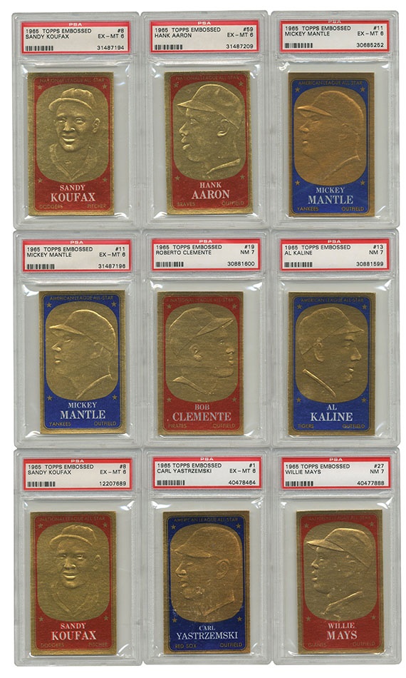 - 1965 Topps Embossed PSA Graded Collection Including Mantle (80)