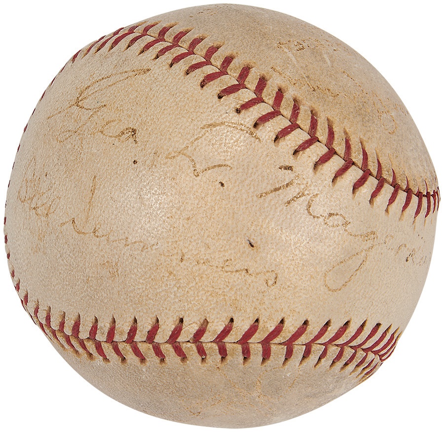 NY Yankees, Giants & Mets - 1936 World Series Game Used Baseball From Bill Klem