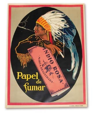 Political - Art Nouveau Indian Rolling Papers Advertising Poster