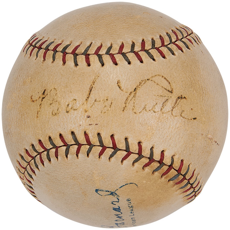 Ruth and Gehrig - Circa 1928 Babe Ruth Single Signed Baseball