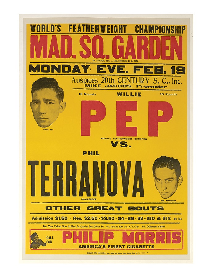 Muhammad Ali & Boxing - 1945 Willie Pep v. Phil Terranove Site Poster