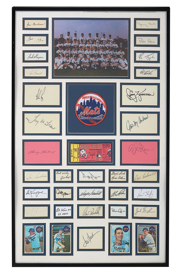 Baseball Autographs - 1969 New York Mets Team Signed Display