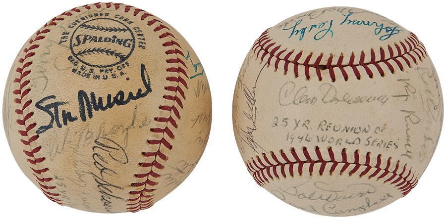 - 1946 World Series Team Signed Baseballs Cardinals & Red Sox (2)