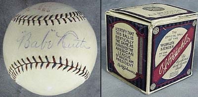 - Circa 1928 Babe Ruth Single Signed Baseball