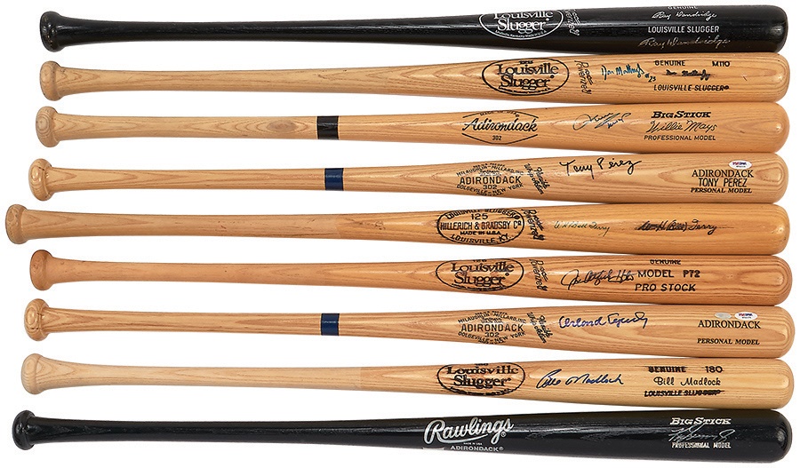 Baseball Autographs - Single Signed Bat Collection (9)