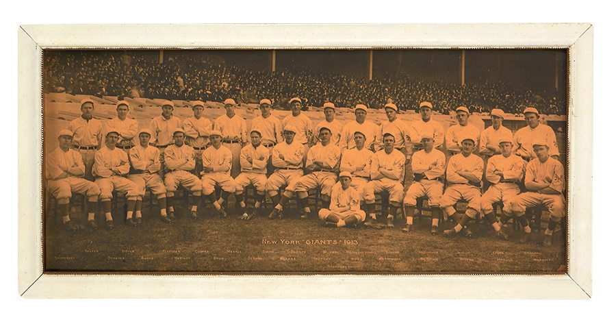 - 1913 New York Giants Panoramic Photo With Jim Thorpe