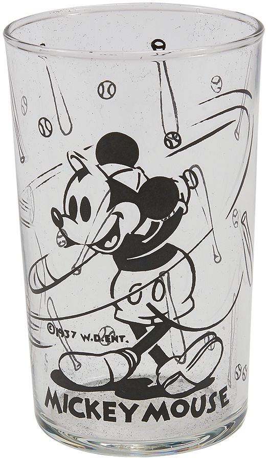 - 1937 Mickey Mouse Baseball Drinking Glass