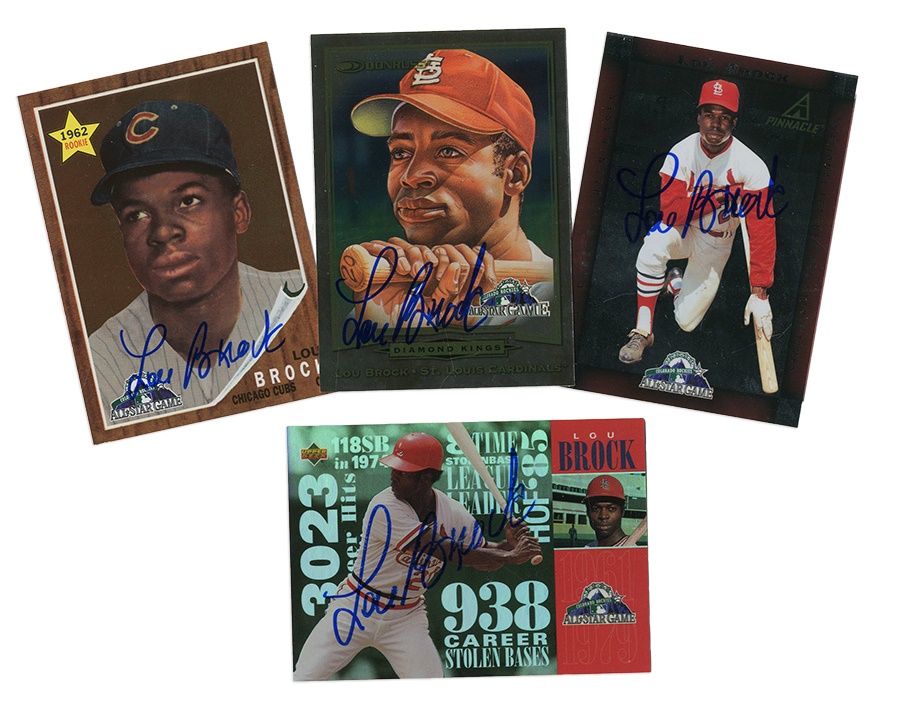 The Lou Brock Collection - Lou Brock Signed Modern Baseball Cards (300)