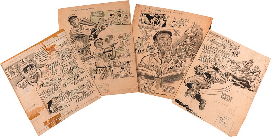 - Collection of Willard Mullin Baseball Cartoons (4)