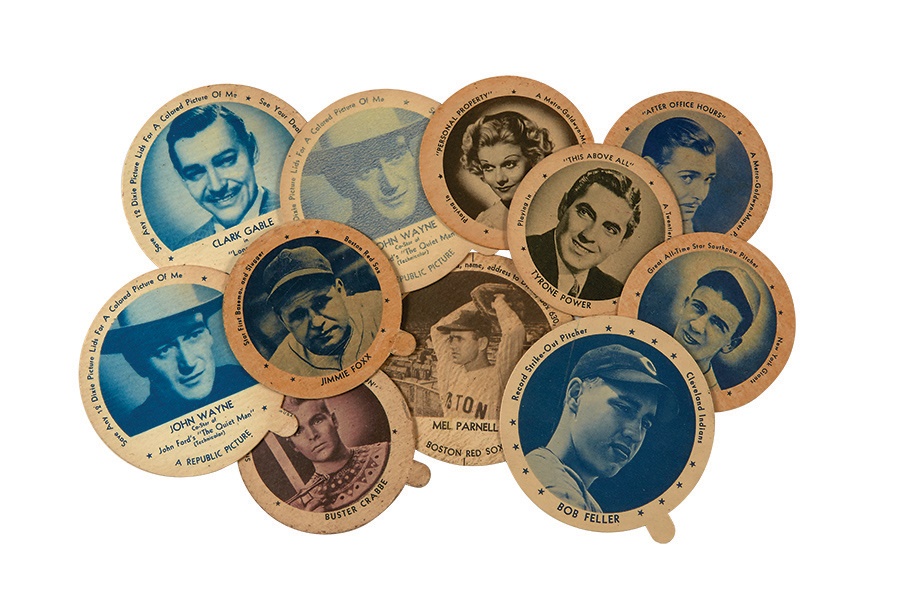 1930"s - 50's Baseball & Movie Stars, etc. Dixie Lids (107)