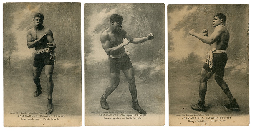 Muhammad Ali & Boxing - 1909 Sam McVea "Champion of Europe" Set of 3 Postcards