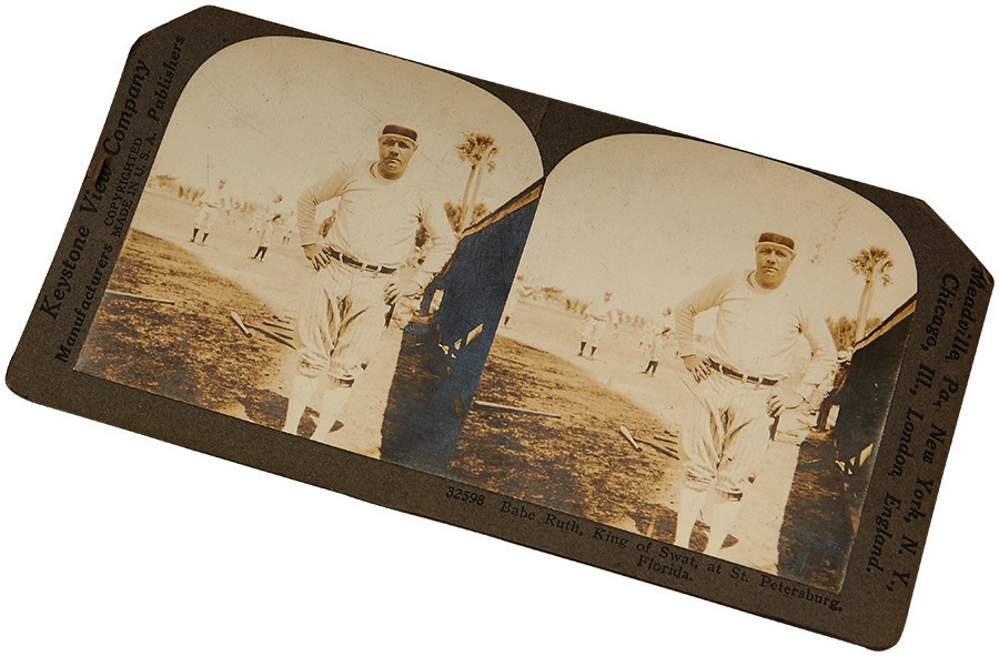 Ruth and Gehrig - 1920's Babe Ruth Stereoscopic Card