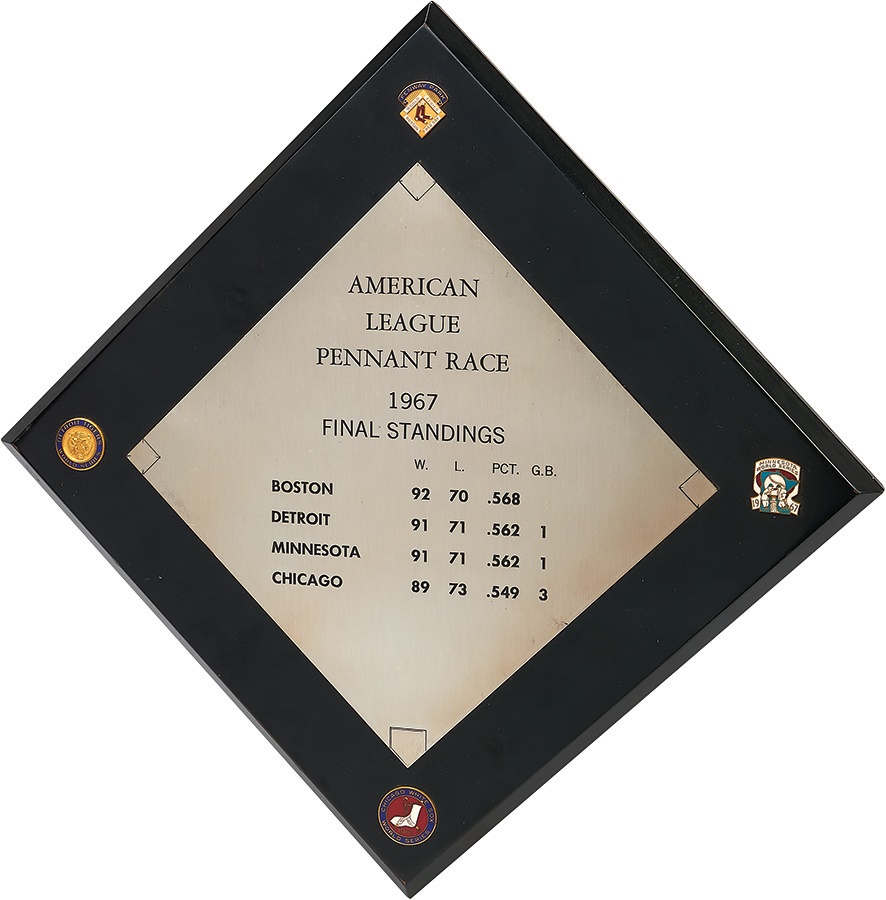 1967 American League Championship Trophy Plaque