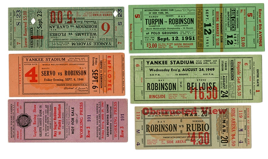 Sugar Ray Robinson Full Ticket Collection (6)