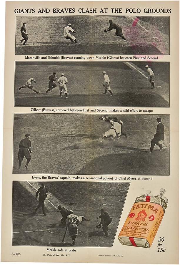 1915-16 Fatima Baseball Posters - Maranville, Evers & Merkle