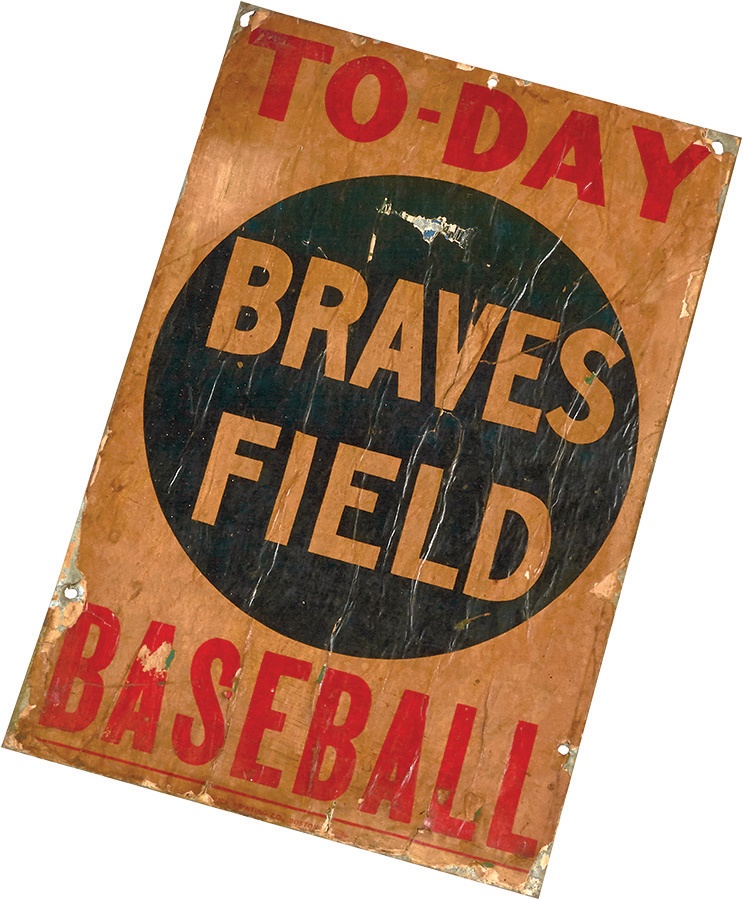 - 1929 Braves Field Sheet Metal Stadium Sign