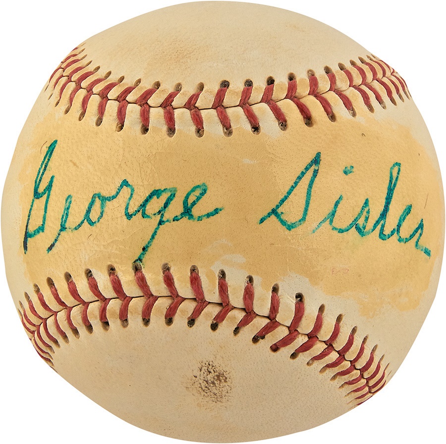 - George Sisler Single Signed Baseball