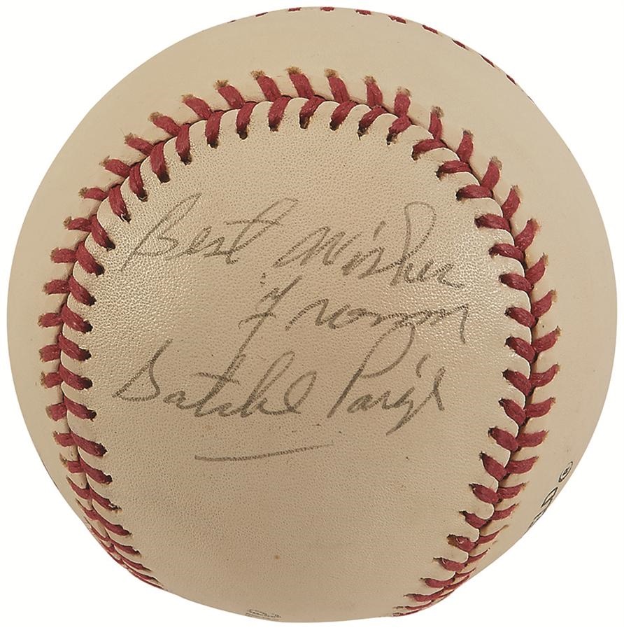 Baseball Autographs - Satchel Paige Single Signed Baseball