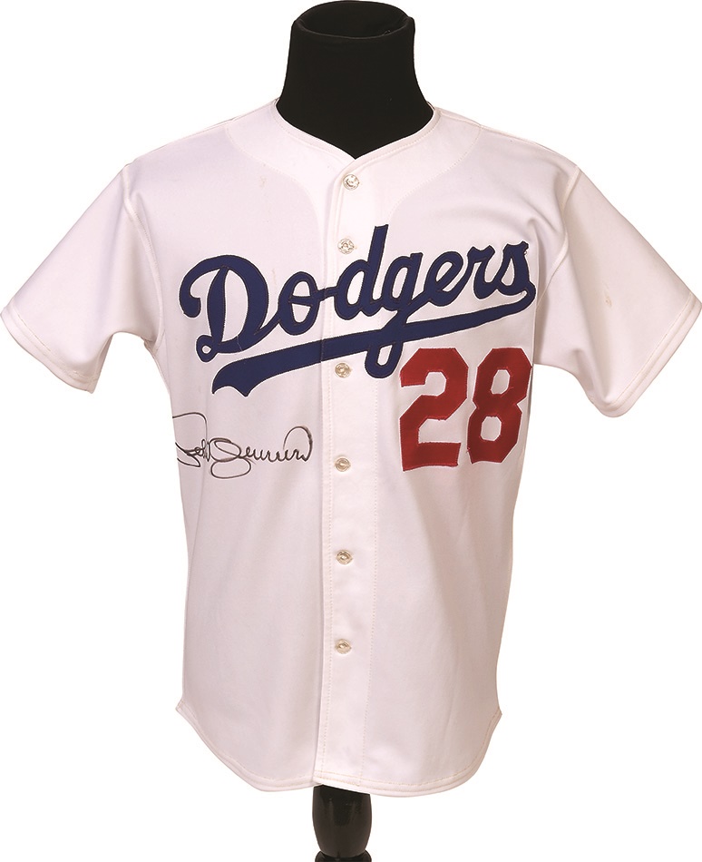 Baseball Equipment - 1980s Pedro Guerrero Signed Game Worn Los Angeles Dodgers Jersey